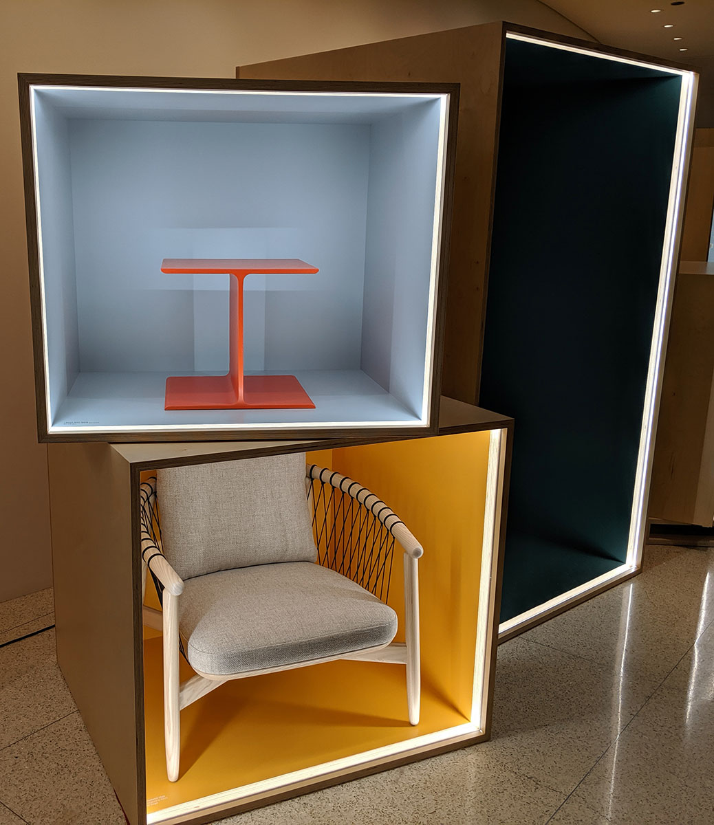 NeoCon 2019 Highlights Edge Lit Display Cubes